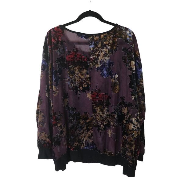 Avenue Floral Sheer Shirt Sz 22/24 - Picture 3 of 5